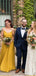 Yellow Spaghetti Straps Simple A-line  Bridesmaid Dresses WG678