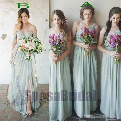 Cheap Long Most Popular Simple Off shoulder Formal Bridesmaid Dress,  WG212 - SposaBridal