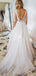 Sexy Blush Backless Lace Top A-line Cheap Wedding Dresses Online, WD337