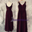 Burgundy V Neck Cheap Chiffon Custom Most Popular Bridesmaid Dresses. Wedding guest dress,  PD0666