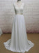 Backless V Neck Cap Sleeve Lace Simple Cheap Beach Wedding Dresses, WD323 - SposaBridal