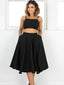 Simple Two Pieces Black Short Homecoming Dresses 2018, CM505