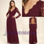 2019 Cheap Chiffon Lace top Long Sleeves Custom Most Popular Open Back Bridesmaid Dress , WG215 - SposaBridal