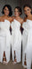 Sexy White Strapless Unique Design Side-slit Mermaid Long Bridesmaid Dresses, WG710