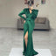 Colorful Burgundy Emerald Black Mermaid Elegant Side-slit Long Mermaid Prom Dress, PD3334