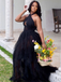 Sexy Cross-halter Strap Hollow A-line Tulle Long Prom Dress, PD03037