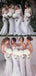 Elegant Ivory Illusion Sweetheart Mermaid Long Bridesmaid Dress, BD3112