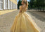 Elegant Off-shoulder Sweetheart Ruffle Neck Teal Or Yellow A-line Prom Dress, PD3442