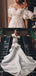 Elegant Sweetheart Lace Top Bubble Short Sleeves Mermaid Long Train Weddig Dress, WD3078