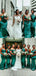 Emerald Green Mismatched Mermaid Long Bridesmaid Dress, BD3153