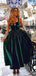 Emerald Green Spaghetti Strap Sweetheart A-line Mid-length Prom Dress, PD3142