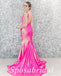 Sexy Special Fabric Spaghetti Straps V-Neck Sleeveless Mermaid Long Prom Dresses,PD3656