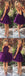 Beaded  Purple Sexy Open back Halter homecoming prom dresses, CM0022 - SposaBridal
