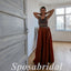Sexy Satin And Tulle Halter Sleeveless Side Slit A-Line Long Prom Dresses,PD3655