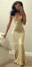 Super Shiny Cream Crystal Satin High Quality Spaghetti Straps Mermaid Bridesmaid Dress, PD3514