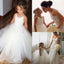 Spaghetti Lace Top White Tulle Hot Sale A-line Flower Girl Dresses, FG005