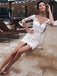 Luxury V-neck Lace Illusion A-line Detachable Long Wedding Dress, WD3038