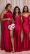 Mismatched Red Color Sweetheart Mermaid Long Bridesmaid Dress, BD3248