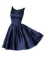 Sexy Backless Beaded Navy Short Cheap Homecoming Dresses, CM516
