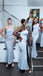 One-shoulder Pale Blue Elegant Mermaid Long Bridesmaid Dress, BD3265