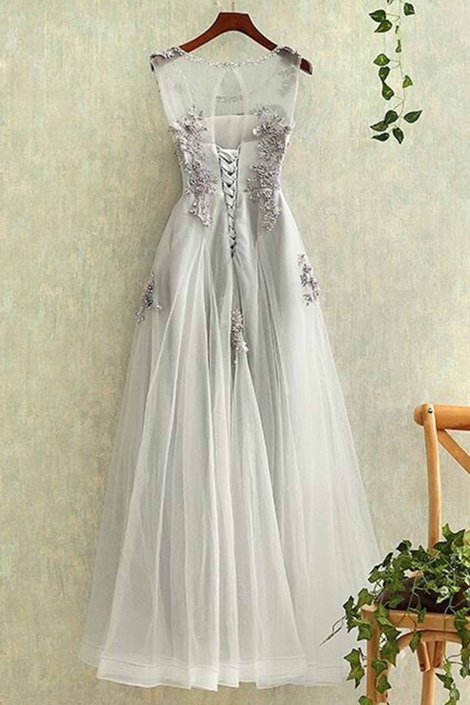 Scoop  A-line Lace Appliques Formal Elegant Bridesmaid Dresses, wedding guest dress, PD0343