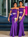 Purple Multi-style Mermaid Sexy Cheap Long Bridesmaid Dresses, BD3273