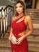 Red Sexy One-shoulder Stylish Open Back Side-slit Mermaid Long Prom Dress, PD3439