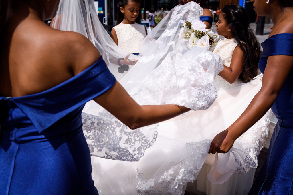 Royal Blue Off-shoulder Satin Mermaid Long Bridesmaid Dress, BD3256