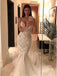 Luxury Spaghetti Straps Lace Mermaid Beach Long Wedding Dresses, WD0585