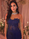 Sweetheart Mermaid Side-slit Lace and Tulle Dark Purple Prom Dresses, PD0677