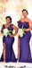 Sexy Deep Purple Mismatched Side-slit Mermaid Floor-length Bridesmaid Dress, BD3152