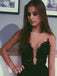 Sexy Black Sparkly Strapless V-neck Side-slit Long A-line Prom Dress, PD3194