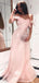 Sexy Blush Pink Off-shoulder Sweetheart A-line Long Prom Dress, PD3308