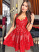 Sexy Hot Red Lace Sweetheart A-line Mini Homecoming Dress, HD3062