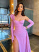 Sexy Lavender One-shouler Sweetheart Side-slit Long Mermaid Prom Dress, PD3202