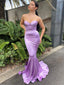 Sexy Lilac Strapless Sweetheart Mermaid Long Prom Dress, PD3559