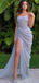 Sexy Organza Satin See-through Side-slit Mermaid Long Prom Dress, PD3464