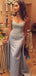 Spaghetti Strap Grey Mermaid Lace Top Long Prom Dress, PD3270