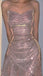 Sparkly Sexy Halter Asymmetric Short Mermaid Prom Dress, PD3515
