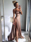 Sexy Spaghetti Strap V-neck Double Side-slit Simple Prom Party Dresses, PD1032