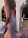 Straight Across Pink Strapless Sexy Mermaid Long Tail Prom Dress, PD3469
