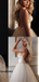 Elegant Champagne Sweetheart Spaghetti Strap Tulle A-line Long Gown Prom Dress, PD3036