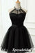Sexy Back Tulle And Satin Halter Sleeveless A-Line Short Dresses/ Homecoming Dresses, PD3526