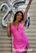 Sexy Sarkly Pink Sequin Spaghetti Straps V-Neck Sheath Mini Dresses/ Homecoming Dresses, PD3540