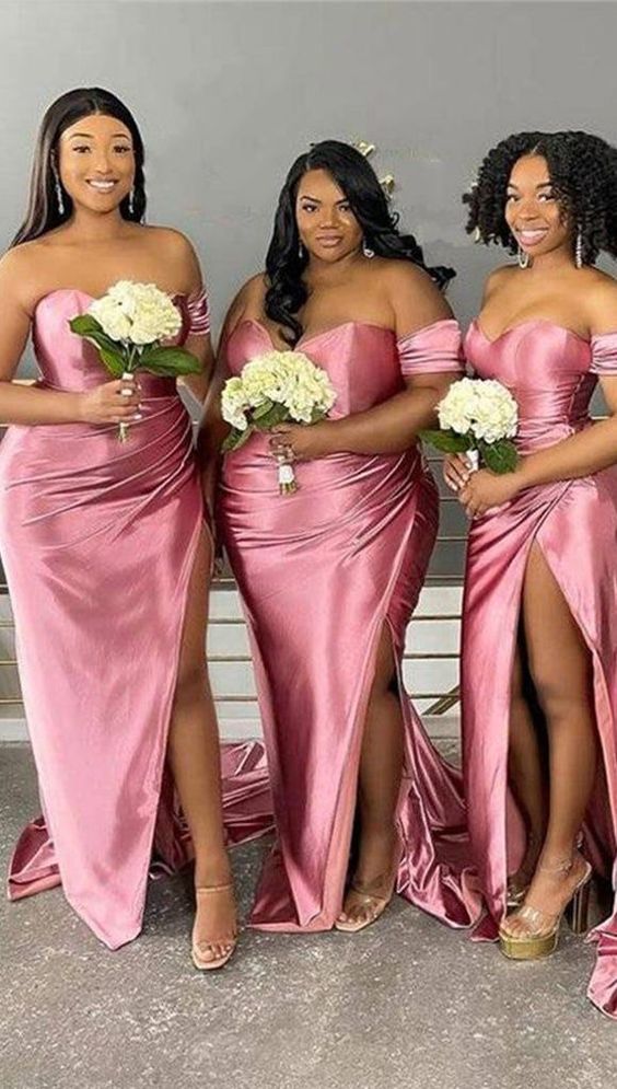 mermaid tail bridesmaid dresses Mermaid Tail Beach Wedding Dresses Mermaid Style Mermaid Wedding Dress Off-Shoulder Satin Bridal Gown With Crystals