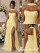 Elegant Strapless Chiffon Ruched Yellow Evening Gown With Neck Sash,BD3489