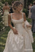Square Neck Spaghetti Strap Taffeta Ballgown Wedding Dress, Lace Trim Corset Floor Length Bridal Gown,WD3138