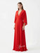 Elegant Crepe Flutter Sleeves V-Neck A-Line Prom Dress, PD4060