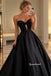 Strapless Bow Sparkle Tulle Evening Dress, Black Ball Gown Formal Gown, PD4381