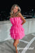 Sexy Barbie PInk Tulle Sweetheart A-Line Mini Dresses/ Homecoming Dresses, PD3574